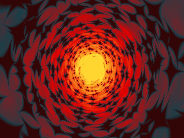 Papier peint  Tunnel abstrait rouge