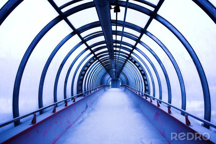 Papier peint  Tunnel arceaux bleu marine