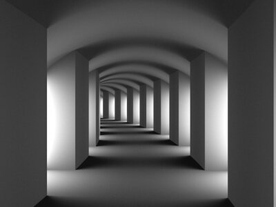 Tunnel avec des arceaux et des colonnes