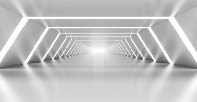 Papier peint  Tunnel avec des lumières 3D