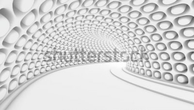 Papier peint  Tunnel blanc abstrait avec effet 3D