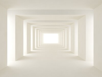 Papier peint  Tunnel blanc avec des rayons de lumière