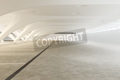 Papier peint  Tunnel blanc futuriste