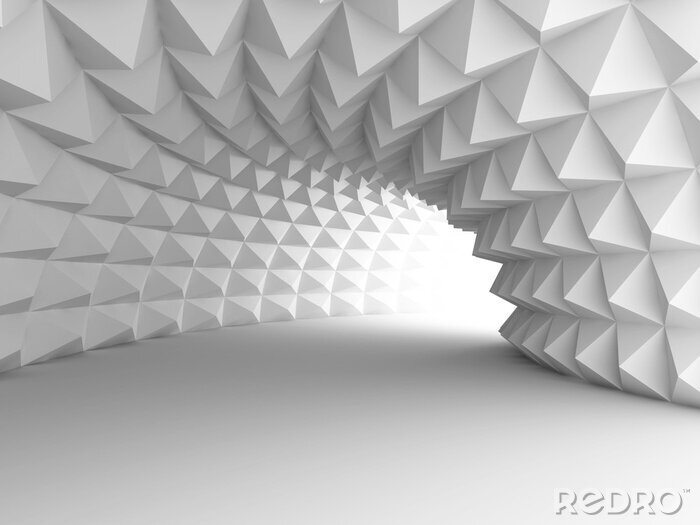Papier peint  Tunnel blanc géométrique