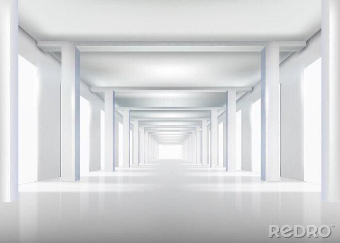 Papier peint  Tunnel blanc minimaliste