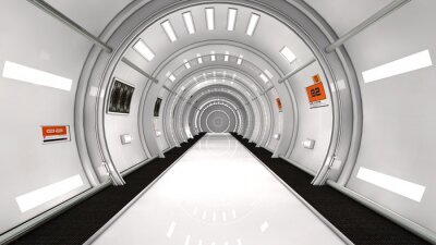 Papier peint  Tunnel blanc version science-fiction