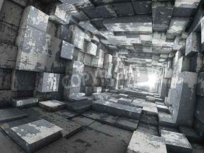 Papier peint  Tunnel carré 3d