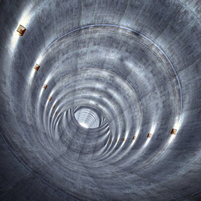 Papier peint  Tunnel circulaire éclairé