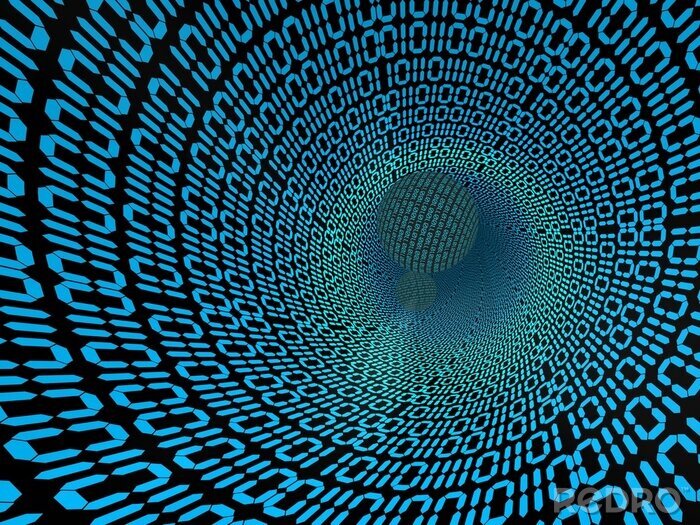 Papier peint  Tunnel circulaire en code binaire