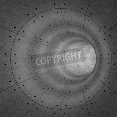 Papier peint  Tunnel de dalles en béton