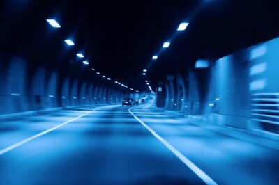 Papier peint  tunnel de l'autoroute la nuit