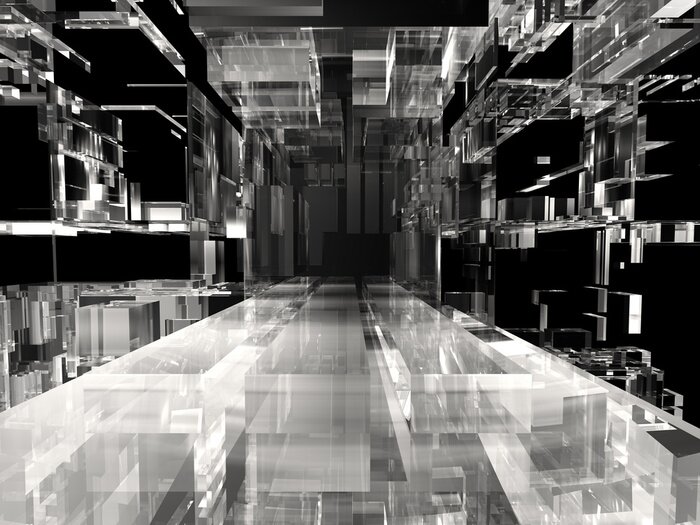 Papier peint  Tunnel de verre 3D