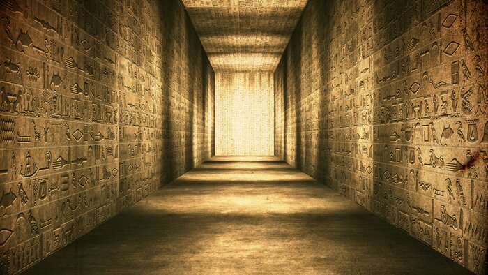 Papier peint  Tunnel égyptien des hiéroglyphes couloir Vintage