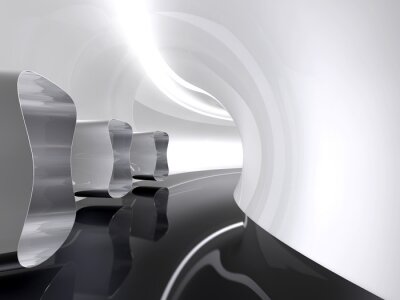 Papier peint  Tunnel en 3D avec des figures en métal
