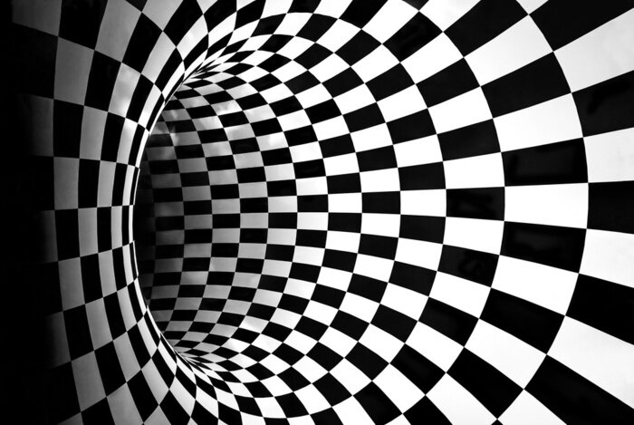 Papier peint  Tunnel en damier