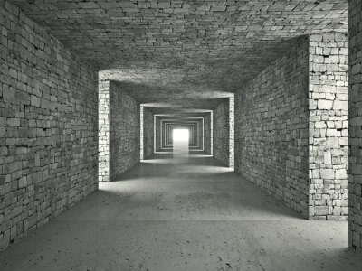 Tunnel en pierre tridimensionnel