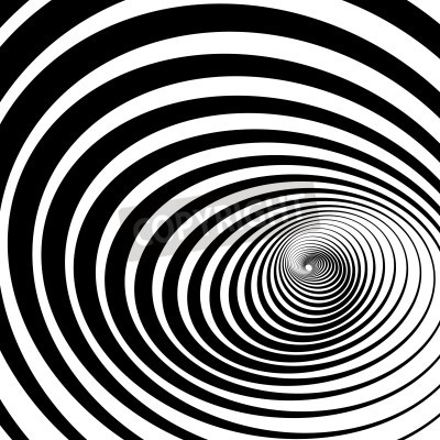 Papier peint  Tunnel en spirale noir et blanc