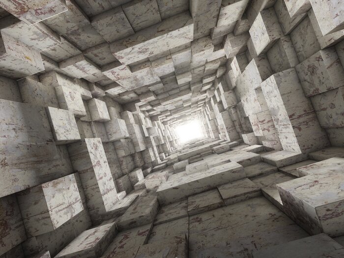Papier peint  Tunnel géométrique inversé