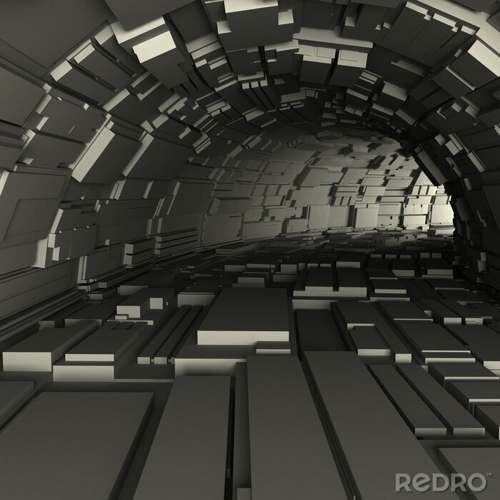 Papier peint  Tunnel géométrique monochrome