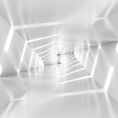 Papier peint  Tunnel gris abstrait 3D