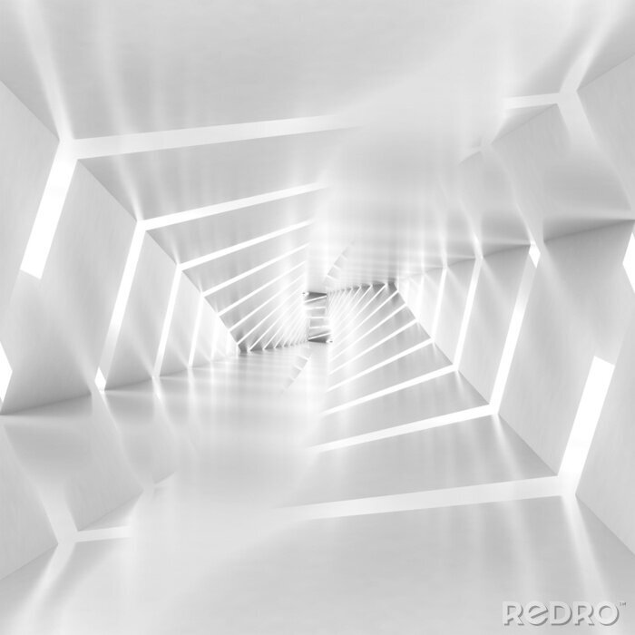 Papier peint  Tunnel gris abstrait 3D