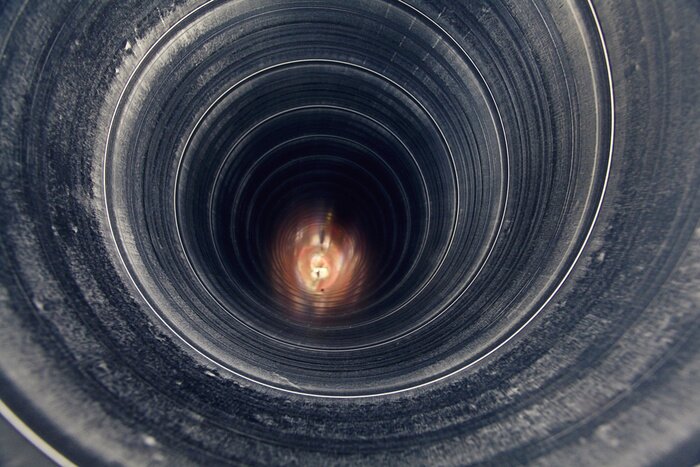 Papier peint  Tunnel grise rond