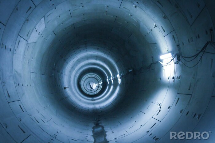 Papier peint  Tunnel industriel 3d en béton