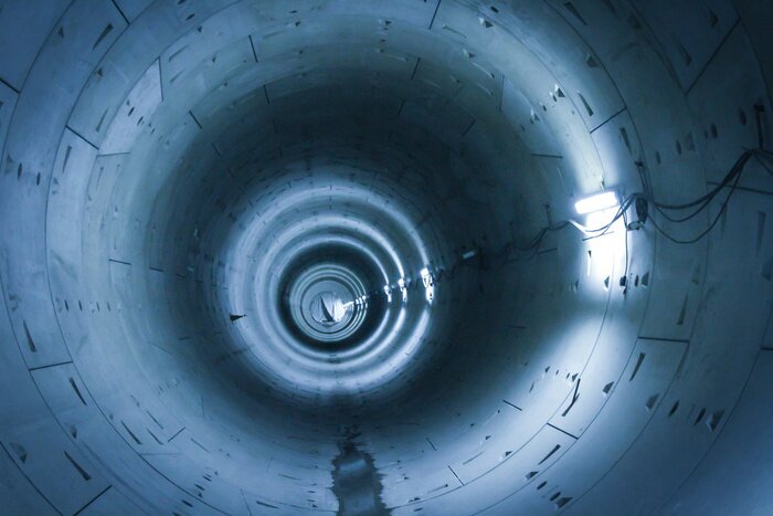 Papier peint  Tunnel industriel 3d en béton