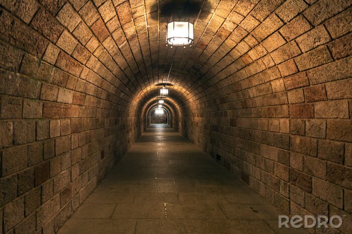Papier peint  Tunnel lugubre en briques