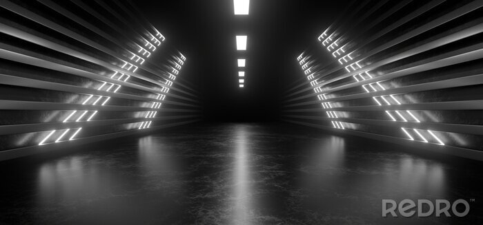 Papier peint  Tunnel minimaliste en noir et blanc
