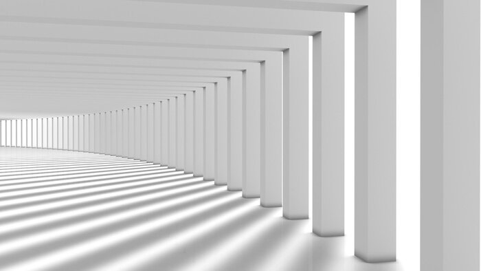 Papier peint  Tunnel moderne avec des colonnes
