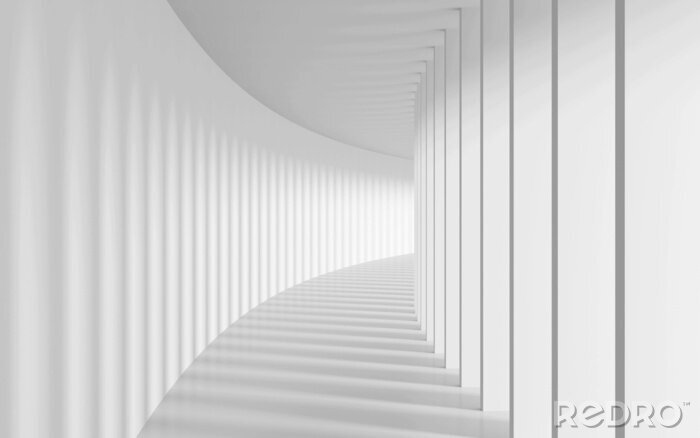 Papier peint  Tunnel moderne en blanc