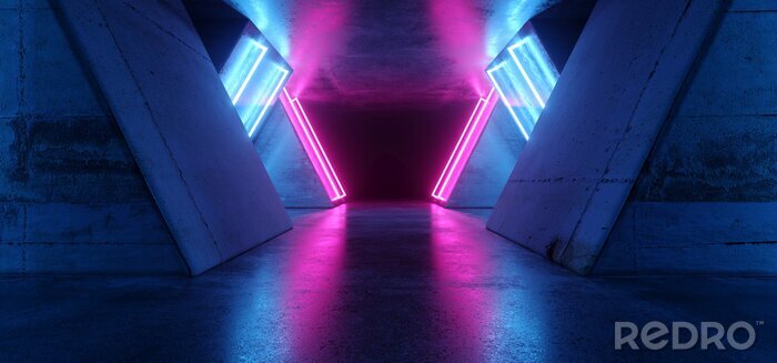 Papier peint  Tunnel néon coloré