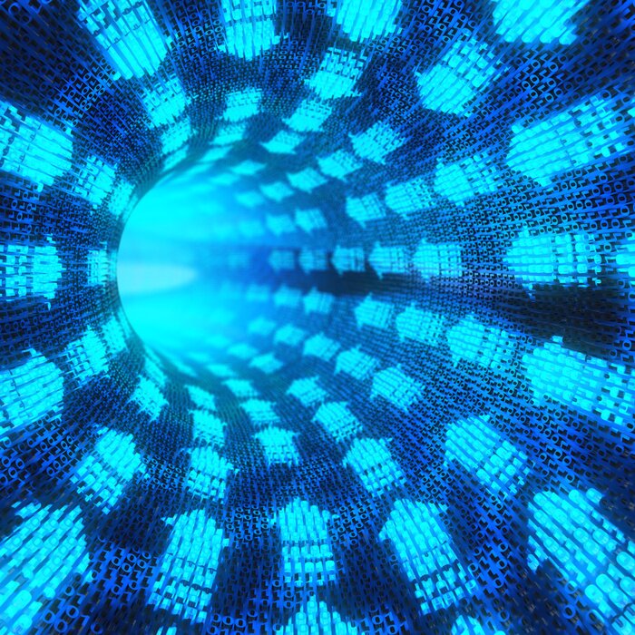 Papier peint  Tunnel numérique avec des flèches