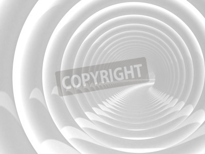 Papier peint  Tunnel rond en blanc