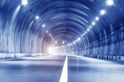 Papier peint  Tunnel routier éclairé