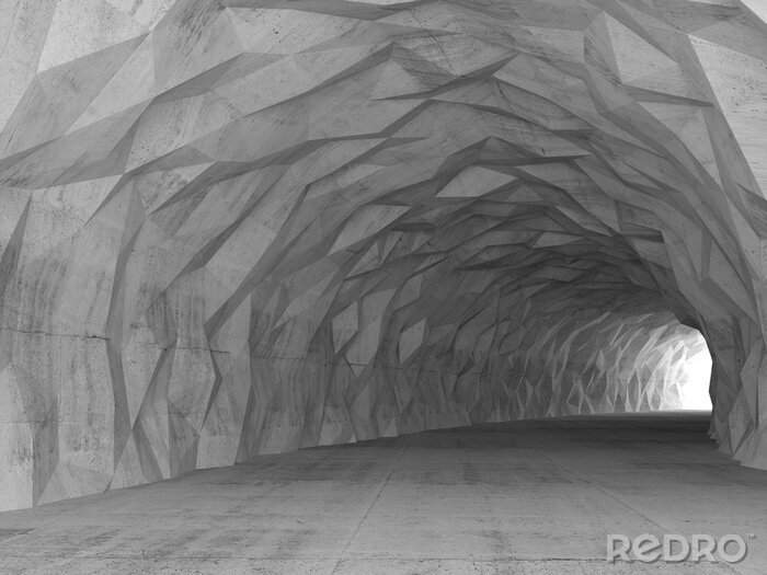 Papier peint  Tunnel souterrain semi-circulaire