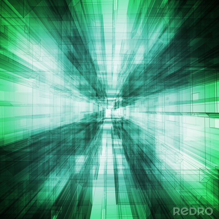 Papier peint  Tunnel vert abstrait