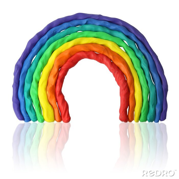 Papier peint  Un arc-en-ciel fait de pâte à modeler colorée