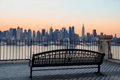 Un banc avec une vue sur New York