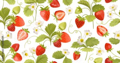 Papier peint  Un carré de fraises