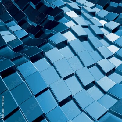 Papier peint  Un fond abstrait 3D composé de carrés bleus