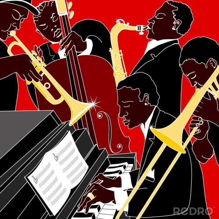 Papier peint  Un groupe de jazz en train de jouer