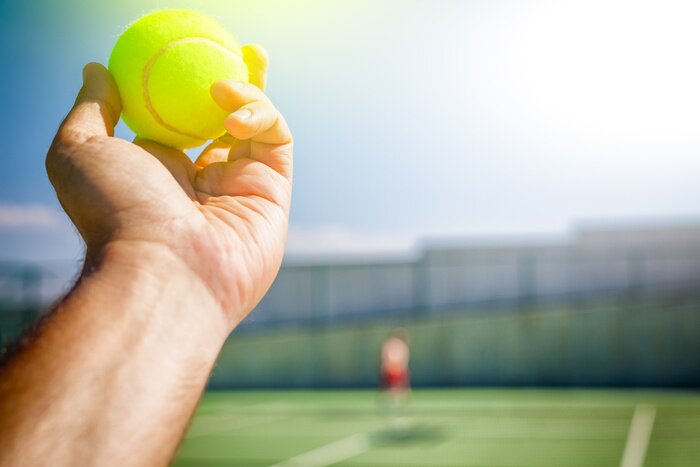 Papier peint  Un homme avec une balle de tennis
