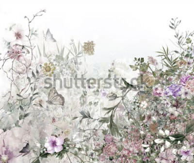 Papier peint  Un jardin plein de plantes