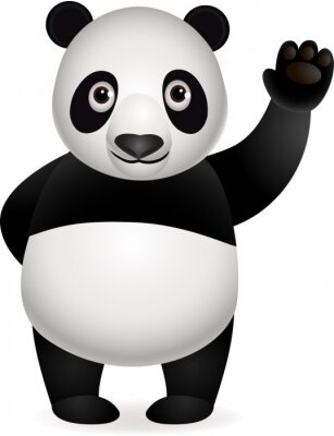 Un panda amical agitant sa patte d'une manière amicale