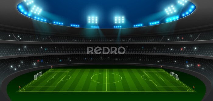 Papier peint  Un stade de football vide la nuit