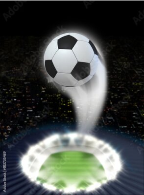 Papier peint  Un stade de nuit dans une composition avec un ballon de football