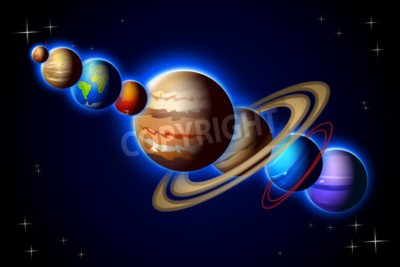 Papier peint  Un système solaire étincelant
