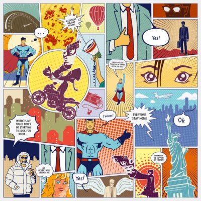 Papier peint  Une bande dessinée de super-héros